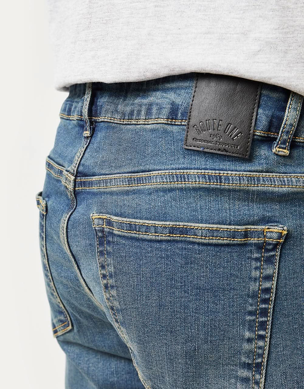 Jeans slim in denim Route One - lavaggio medio