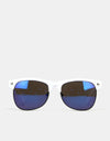 Glassy Sunhater Shredder Sunglasses - White/Blue Mirror