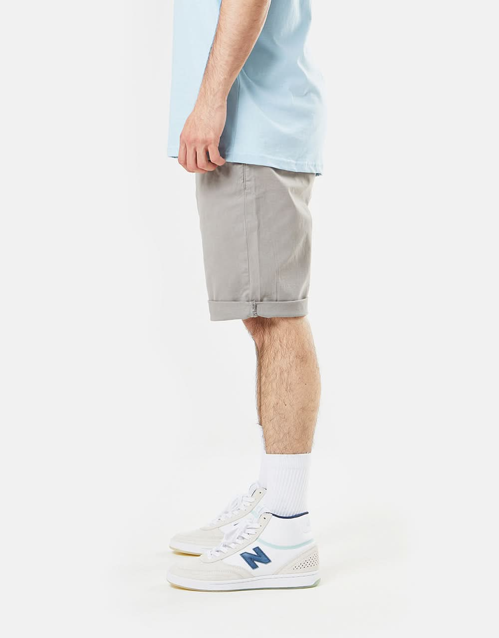 Route One Roll-Up-Chino-Shorts – Grau