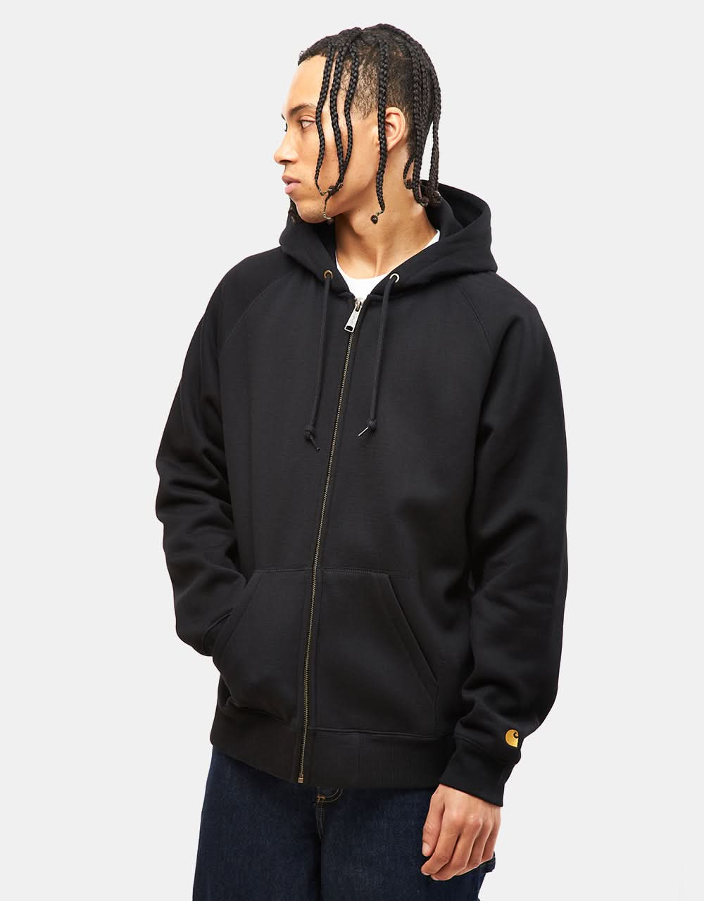 Carhartt WIP Chase Jacke mit Kapuze – Schwarz/Gold