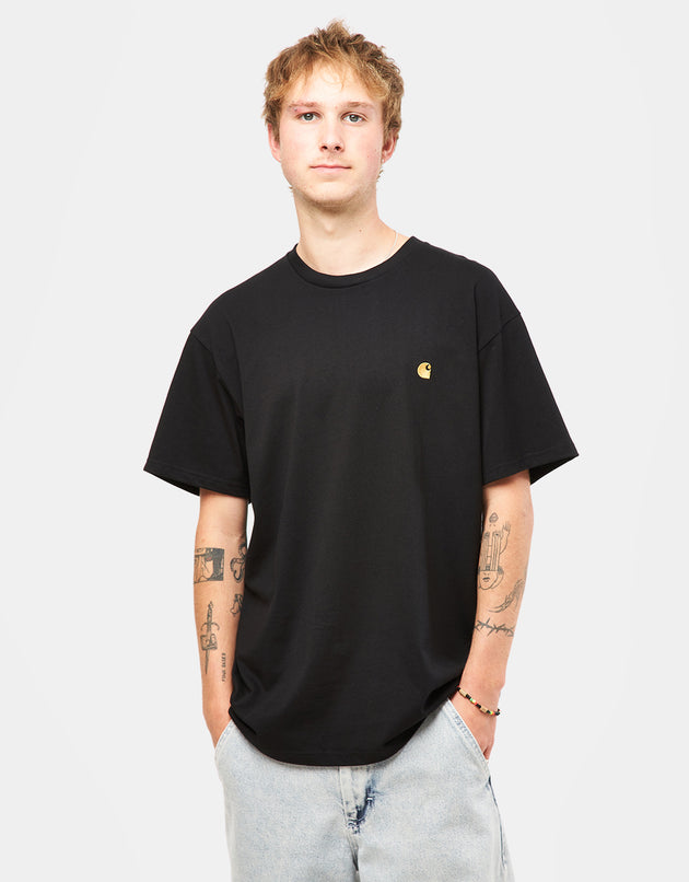 Camiseta Carhartt WIP Chase - Negro/Oro