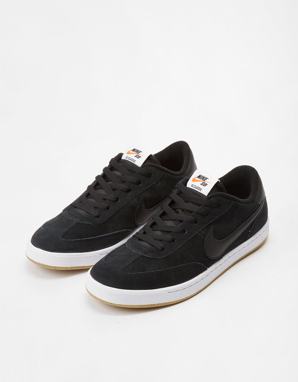 Nike SB FC Classic Low zapatos de skate - Negro/Negro-Blanco-Naranja vivo