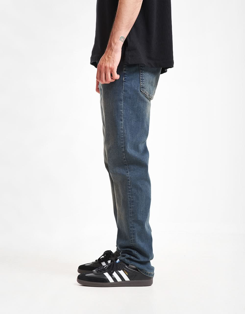 Route One Relaxed Denim Jeans - Mid Wash