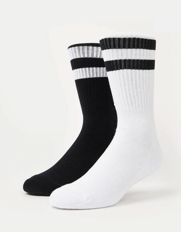 Route One Classic Crew Socks 2 Pack - White/Black