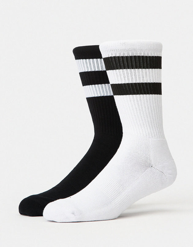 Route One Classic Crew Socks 2 Pack - White/Black