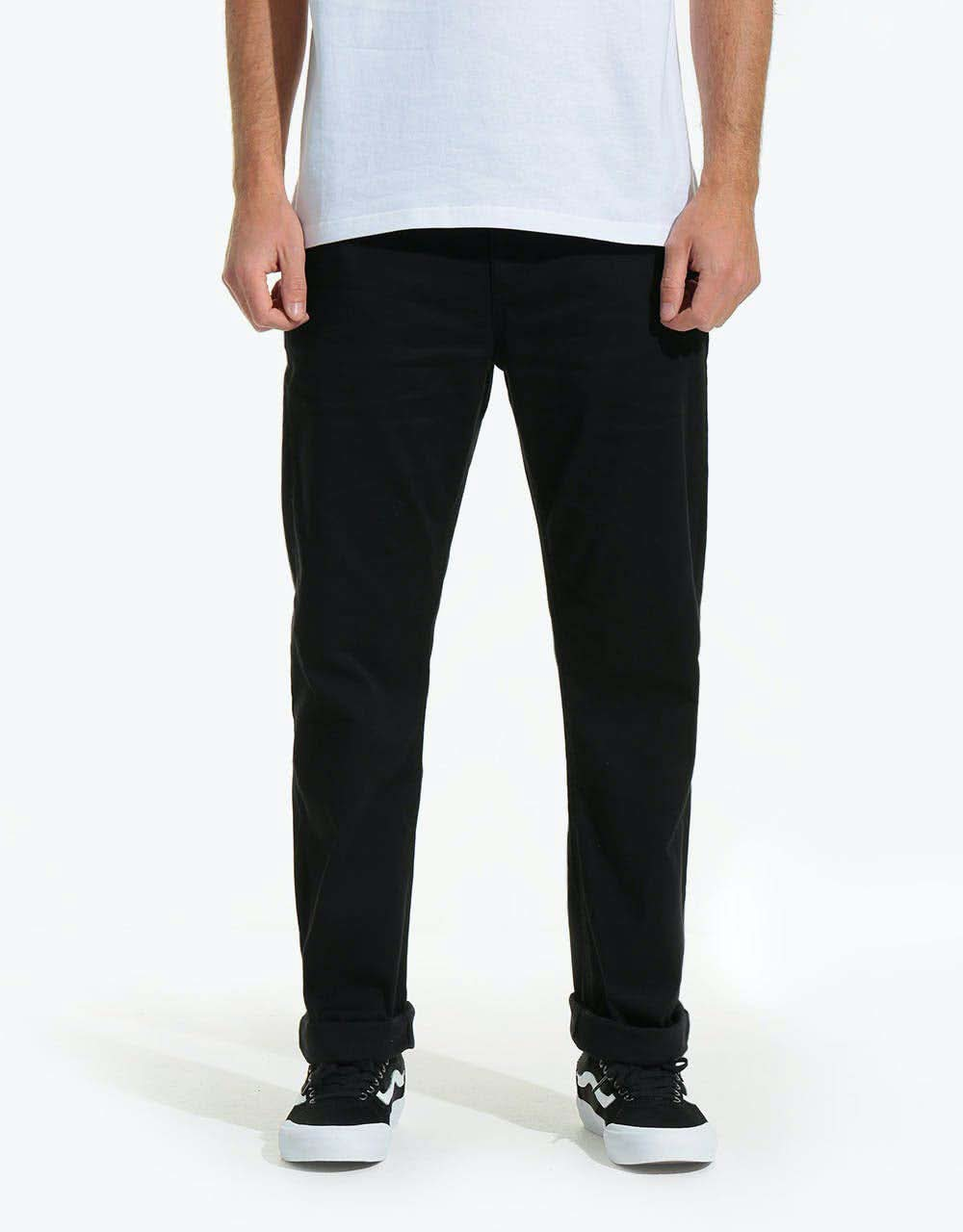 Route One Premium Relaxed Fit Chinos – Schwarz