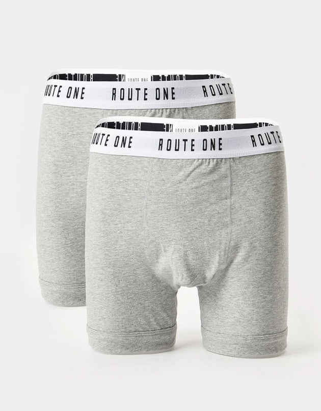 Lot de 2 boxers classiques Route One - Gris chiné