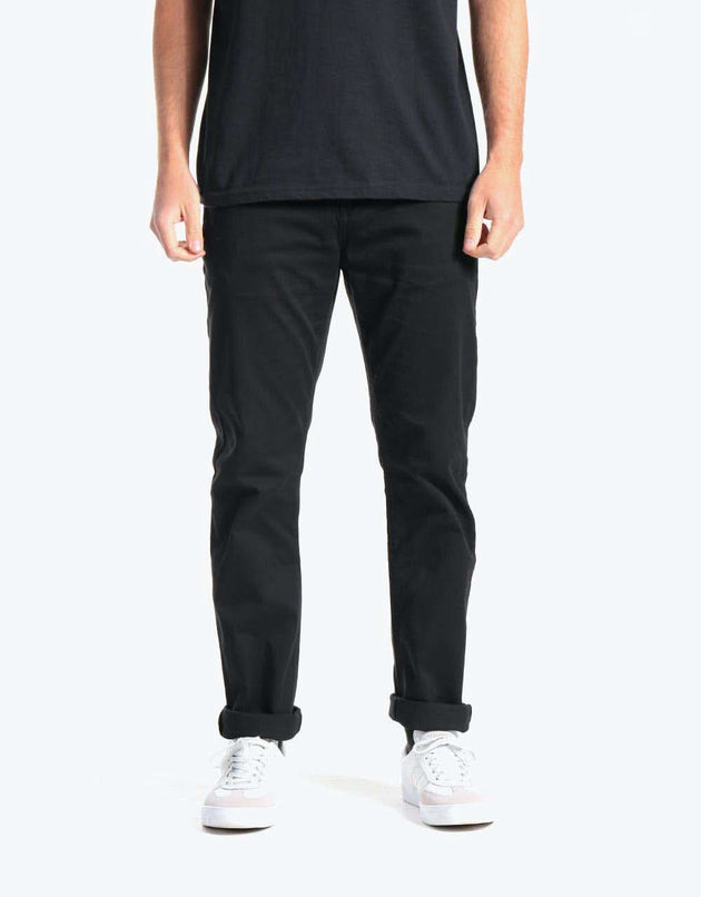 Route One Premium Slim Fit Chinos - Black