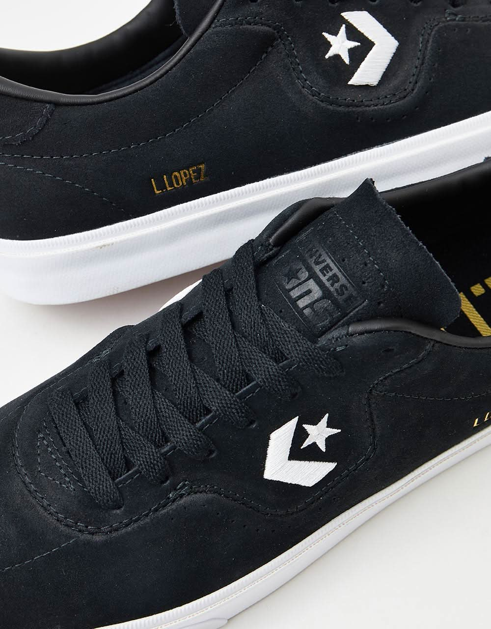 Chaussures de skate Converse Louie Lopez Pro Ox - Noir/Noir/Blanc