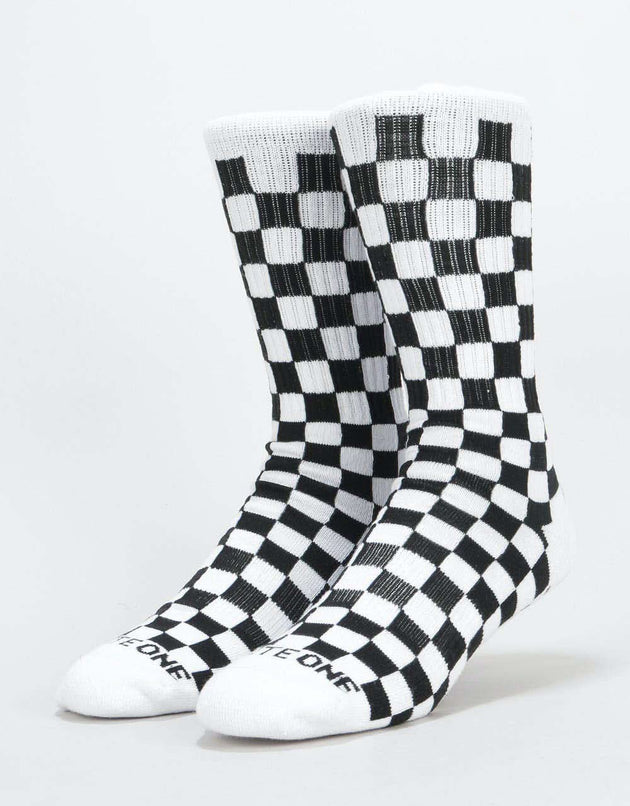 Route One Checkerboard Crew Socken – Schwarz/Weiß