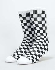 Calzini Route One Checkerboard Crew - Nero/Bianco