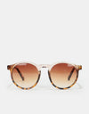 Route One Oval Sunglasses - Light Brown Tortoise