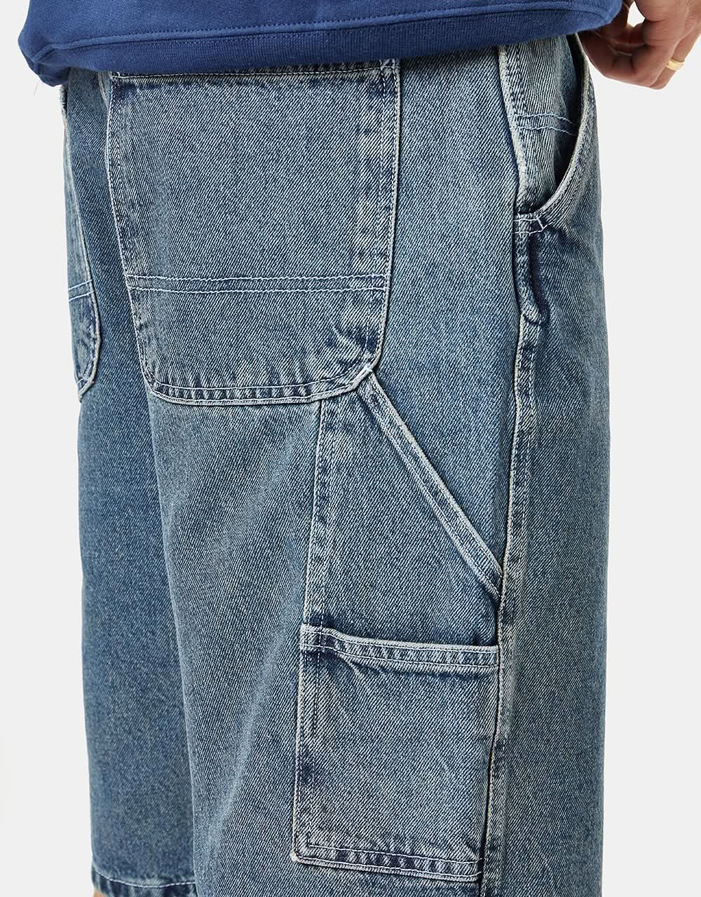 Route One Denim Carpenter Shorts - Light Wash