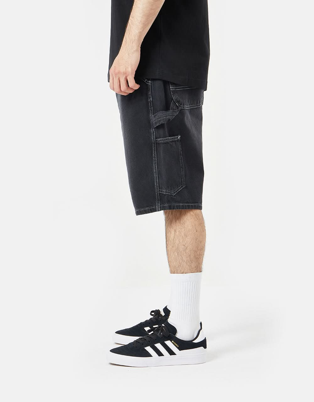 Route One Denim Carpenter Shorts - Washed Black