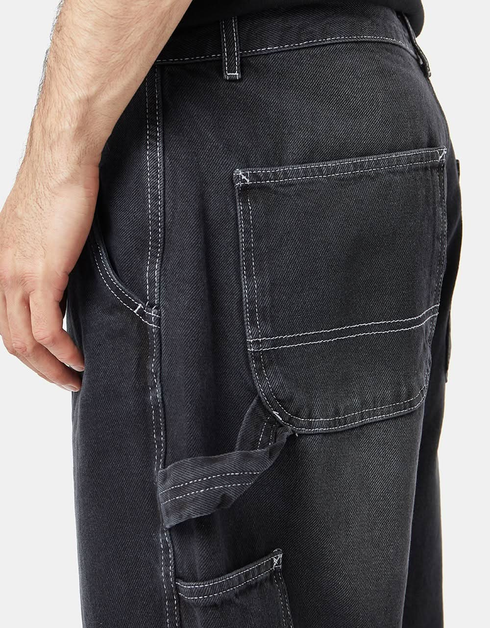 Route One Denim Carpenter Shorts – verwaschenes Schwarz