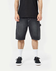 Route One Denim Carpenter Shorts – verwaschenes Schwarz