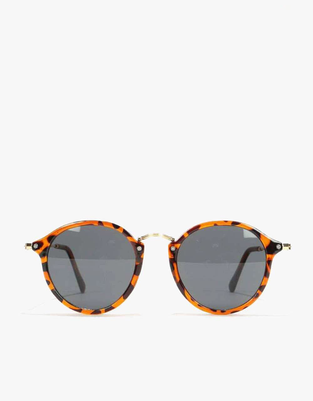 Route One Oversize Round Sunglasses - Tortoise/Gold