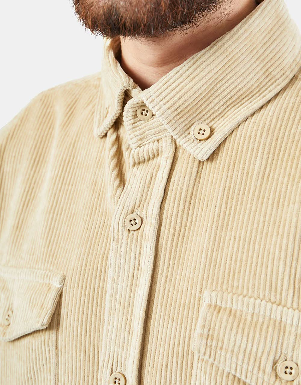 Route One Big Wale Cord Shirt - Stone