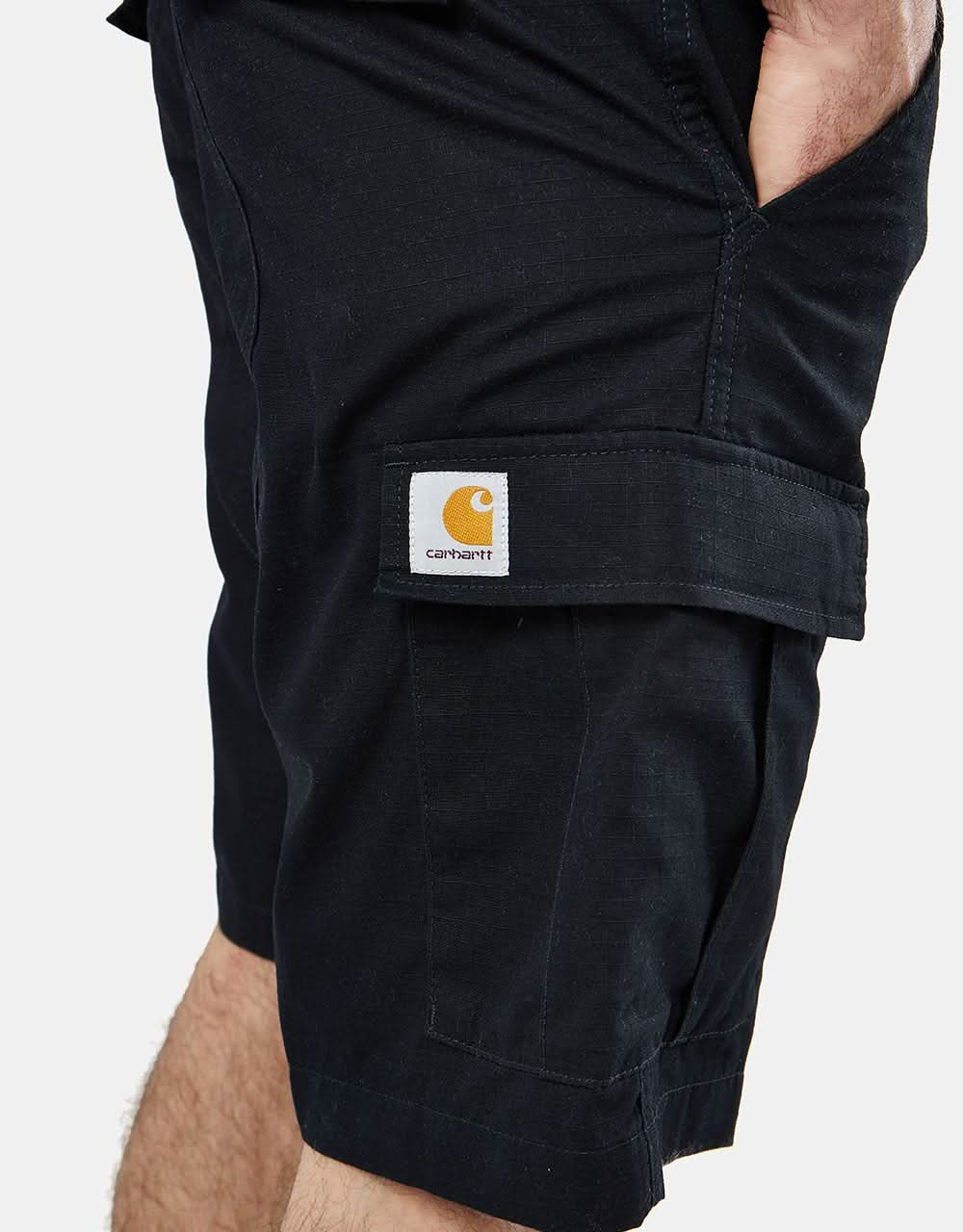 Carhartt WIP Aviation Short - Black (Rinsed)