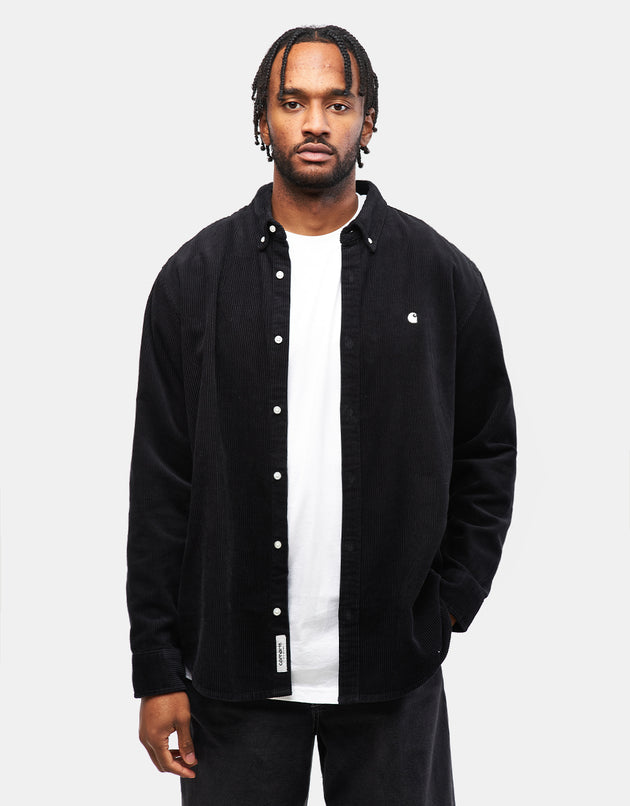 Carhartt WIP L/S Madison Cord Shirt - Black/Wax