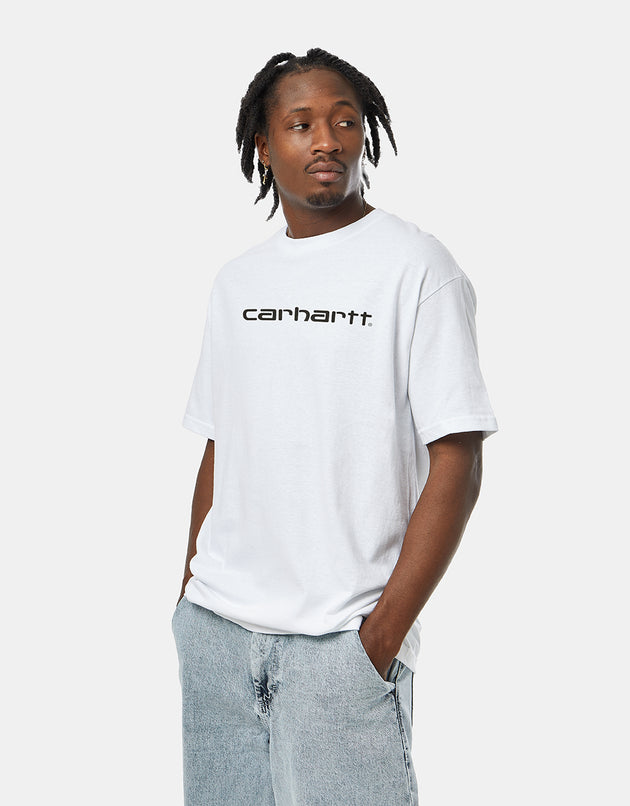 T-Shirt Carhartt WIP S/S Script - Blanc/Noir