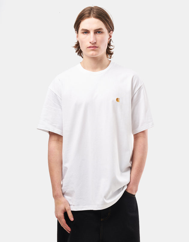 Carhartt WIP S/S Chase T-Shirt - White/Gold