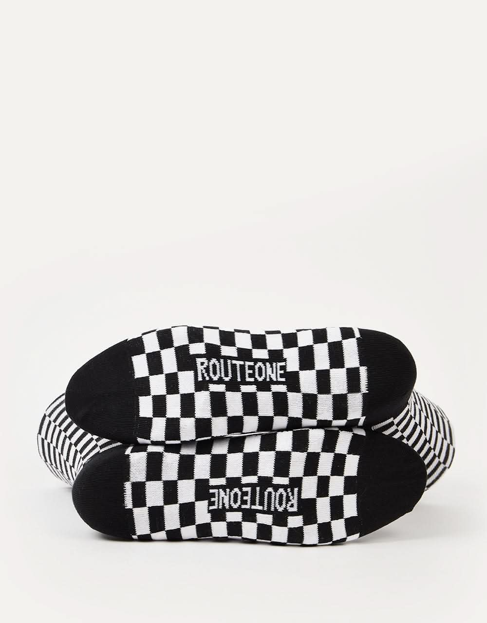 Route One Chequered Socks - Black/White