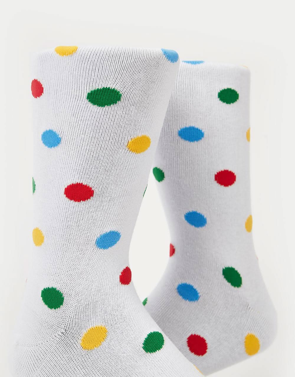 Route One Polka Dot Socks - White