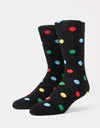 Route One Polka Dot Socks - Black