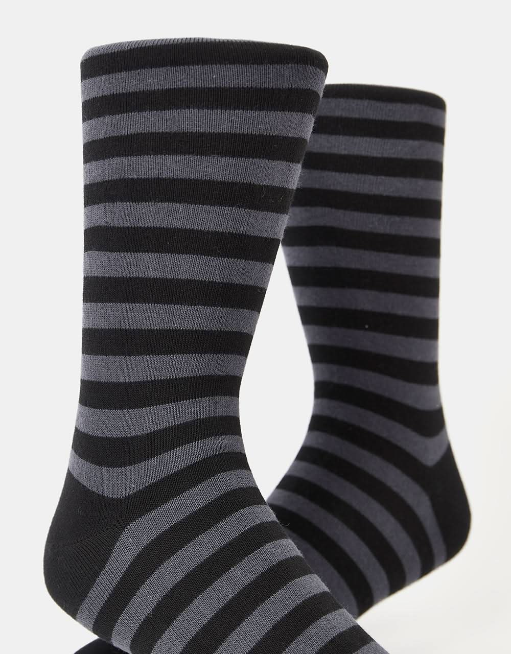 Calcetines Route One a rayas - Negro/Gris