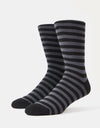 Route One Striped Socks - Black/Grey