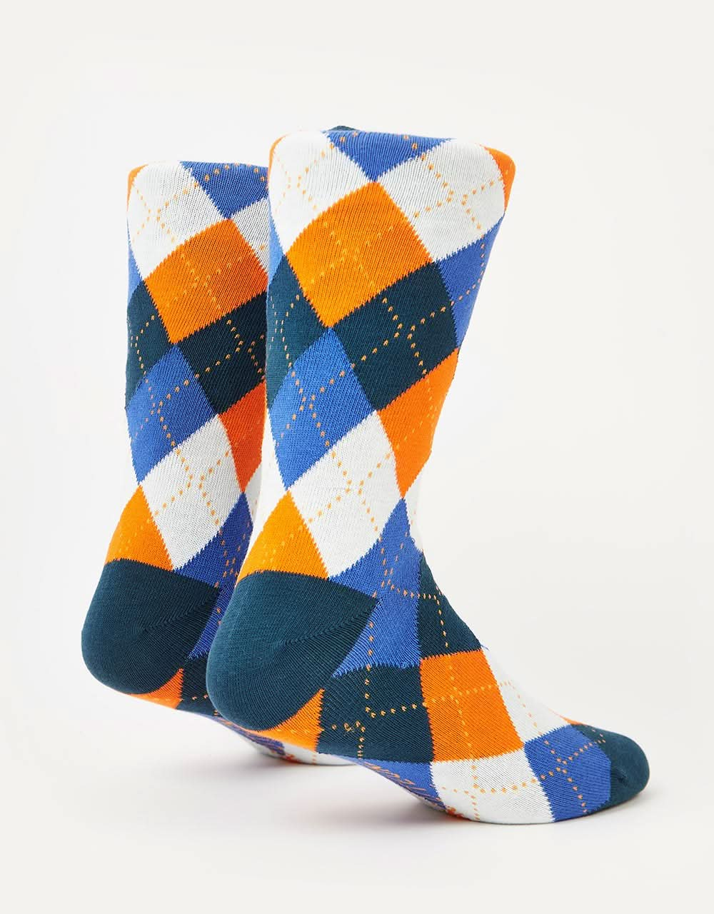 Route One Argyle Socks - Blue/Orange