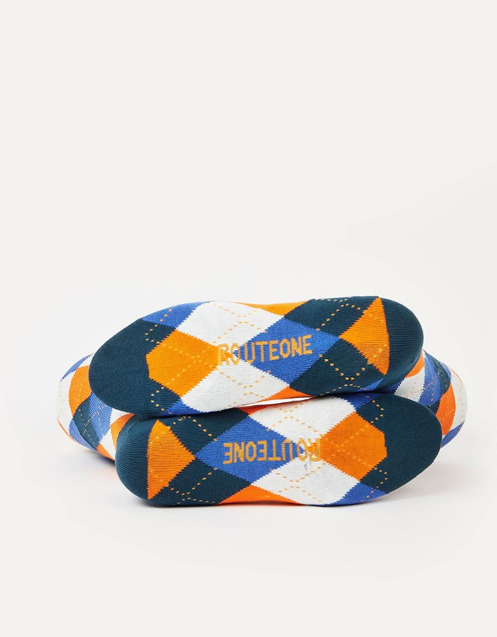 Route One Argyle Socks - Blue/Orange