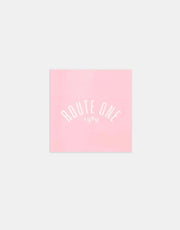 Route One Square Arch Logo Small Sticker - Pink/White