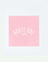 Route One Square Arch Logo Large Sticker - Pink/White