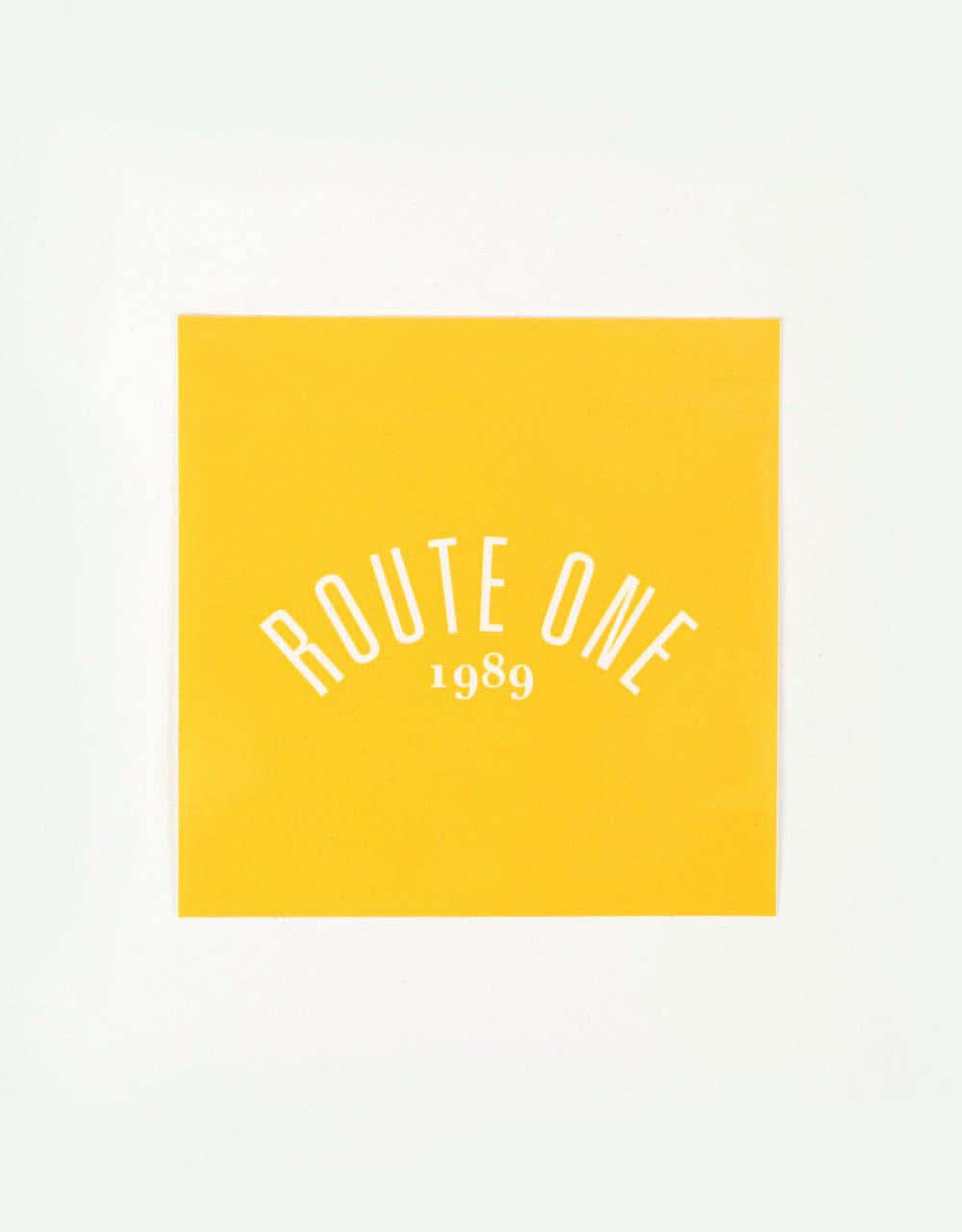 Route One Square Arch Logo Large Sticker - Orange/White