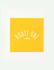 Route One Square Arch Logo Large Sticker - Orange/White