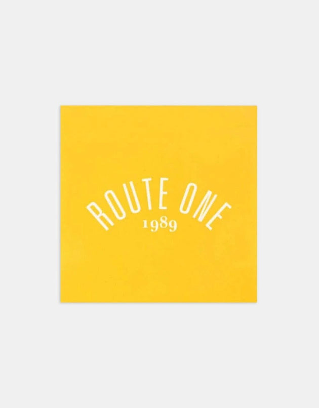 Route One Square Arch Logo Large Sticker - Orange/White