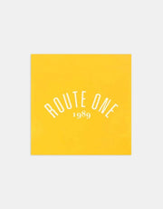 Route One Square Arch Logo Large Sticker - Orange/White