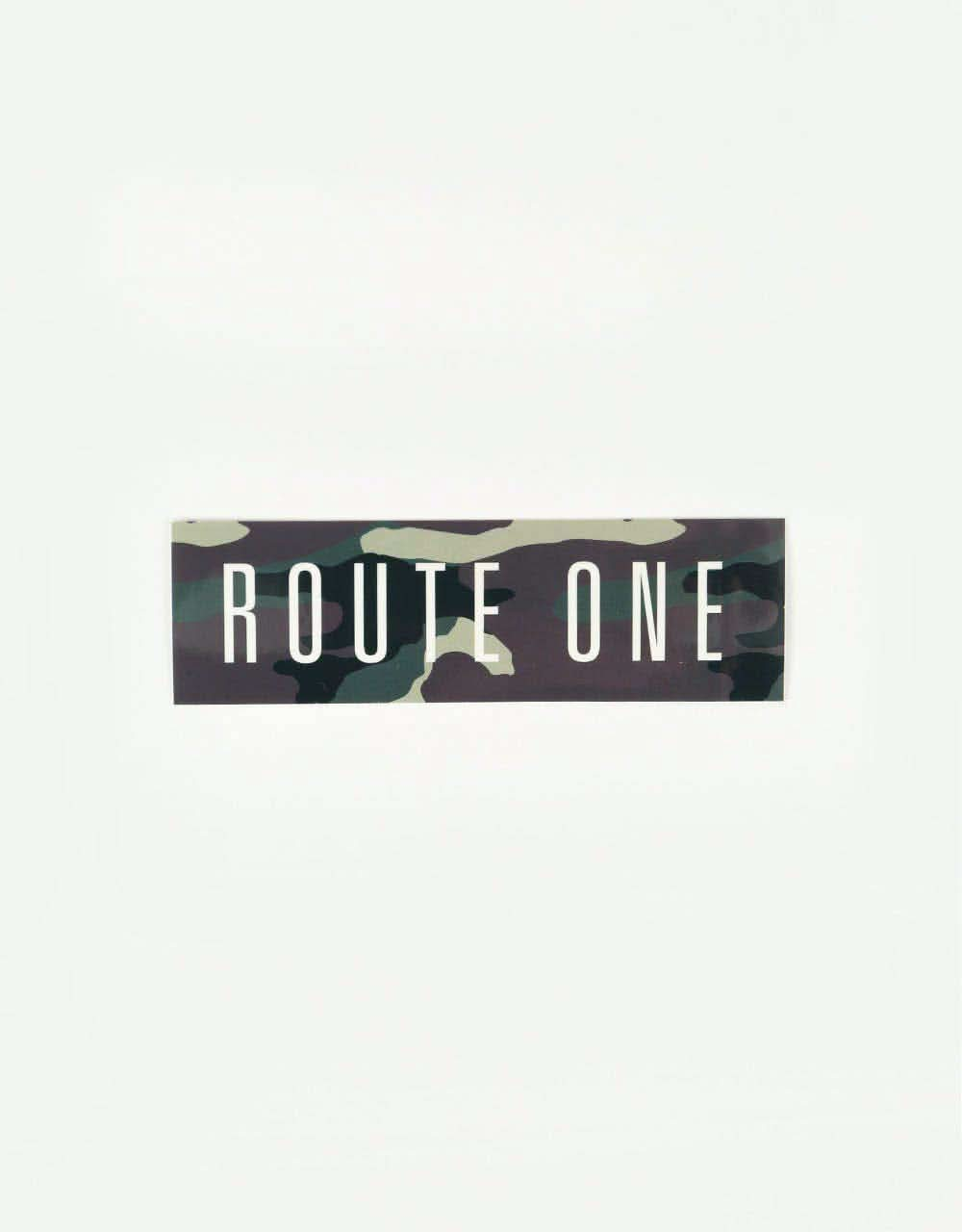 Route One Straight Logo Small Sticker - Camo