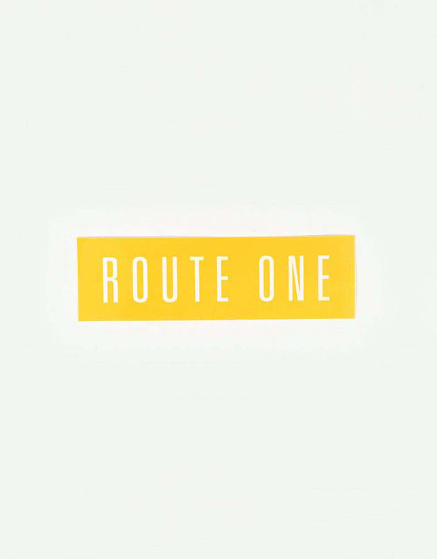 Route One Straight Logo Small Sticker - Orange/White