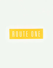 Route One Straight Logo Small Sticker - Orange/White