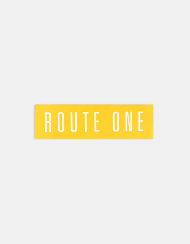 Route One Straight Logo Small Sticker - Orange/White