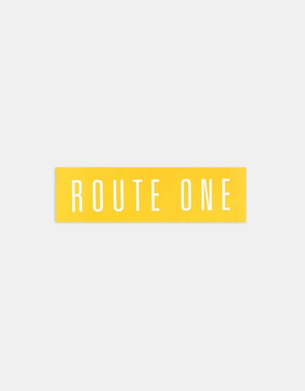 Route One Straight Logo Small Sticker - Orange/White