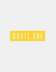 Route One Straight Logo Small Sticker - Orange/White