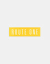 Route One Straight Logo Small Sticker - Orange/White