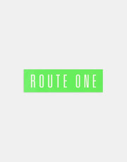 Route One Straight Logo Small Sticker - Olive/White