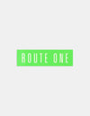 Route One Straight Logo Small Sticker - Olive/White