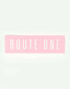 Route One Straight Logo Large Sticker - Pink/White