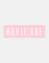 Route One Straight Logo Large Sticker - Pink/White